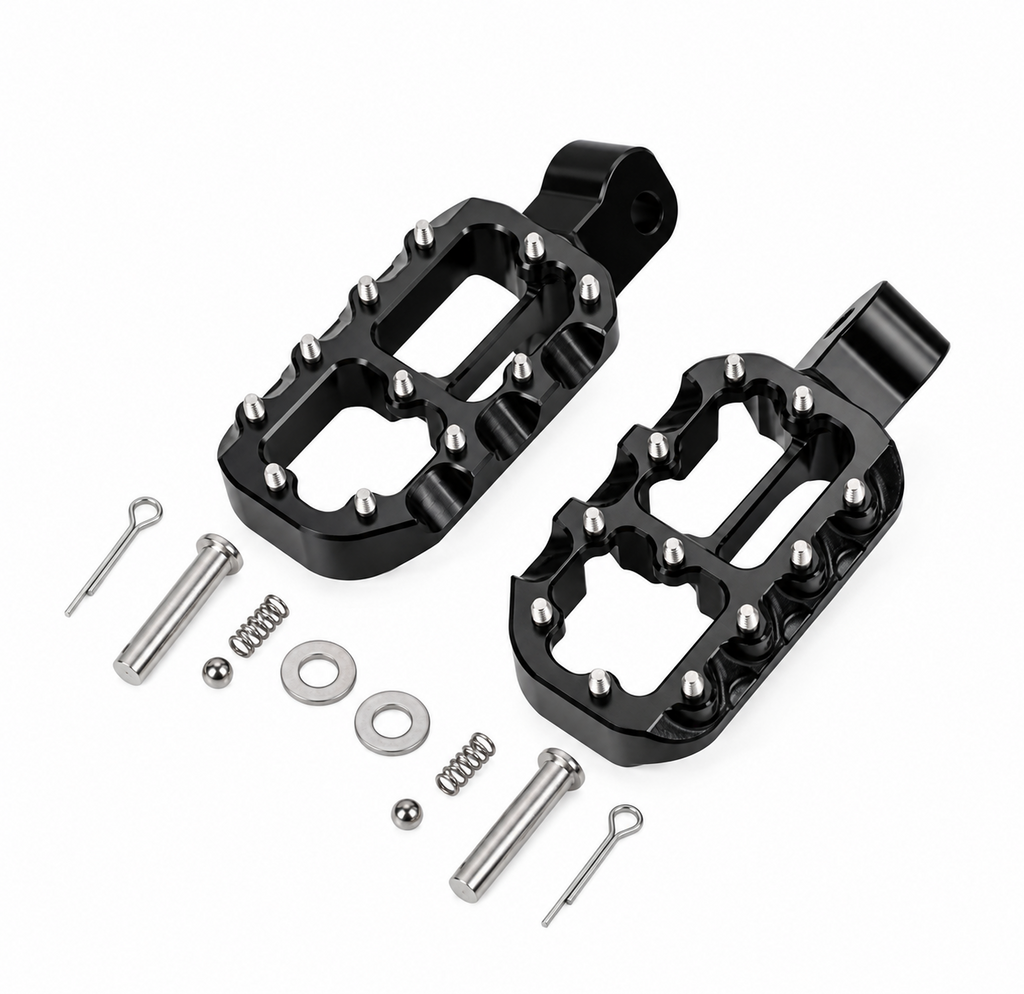 Black finish upgraded Nexvey foot pegs