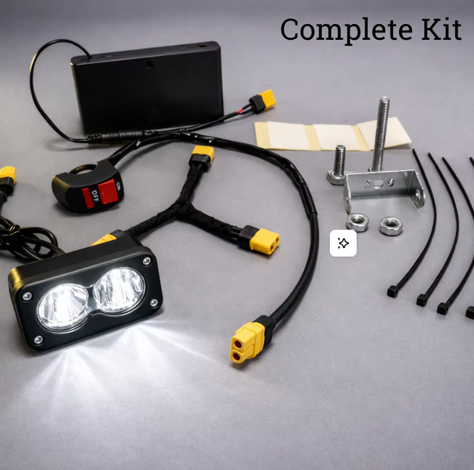 (white) Spark District Complete Universal Battery Powered Baja Light